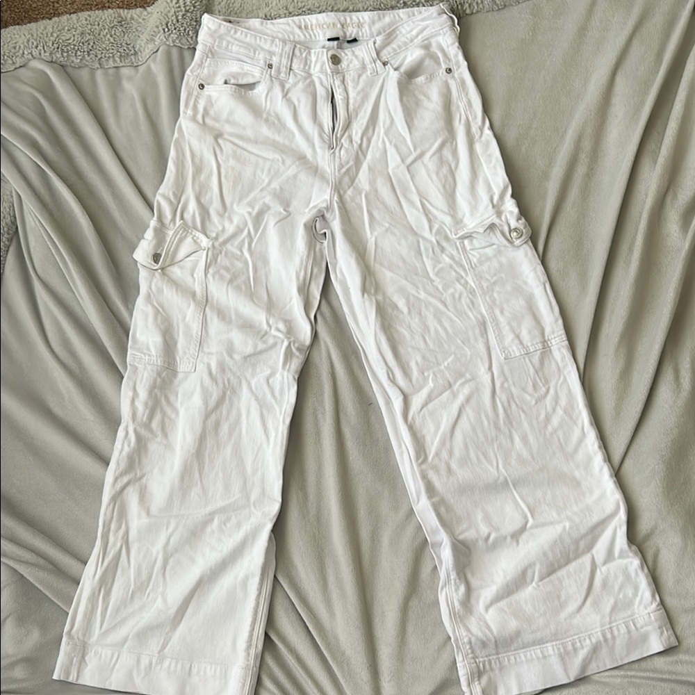Women's White Cargo Jeans